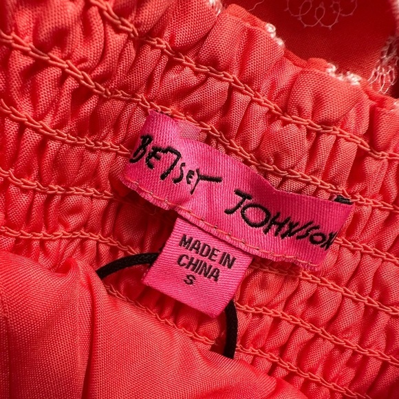 NWT Betsey Johnson Ditsy Eyelet Milk Maid Bustier Mini Dress Duberry - Picture 5 of 13